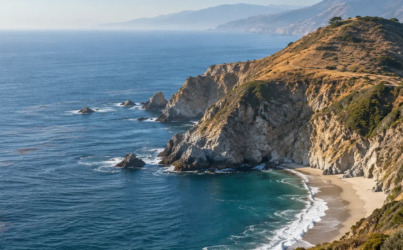 Coastline with cliffs and sea